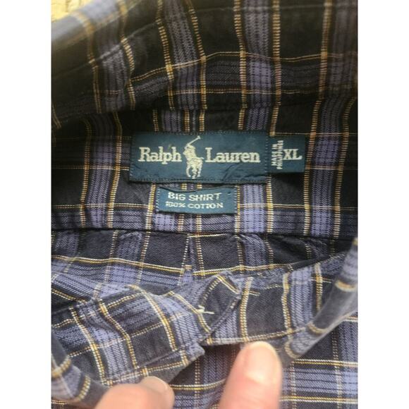 Ralph Lauren Men's XL 100% Cotton Big Shirt Blue - Picture 3 of 4